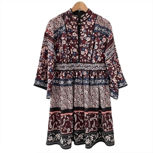 Kate Spade Patchwork Roseta Dress in Deep Russet - Picture 4 of 11